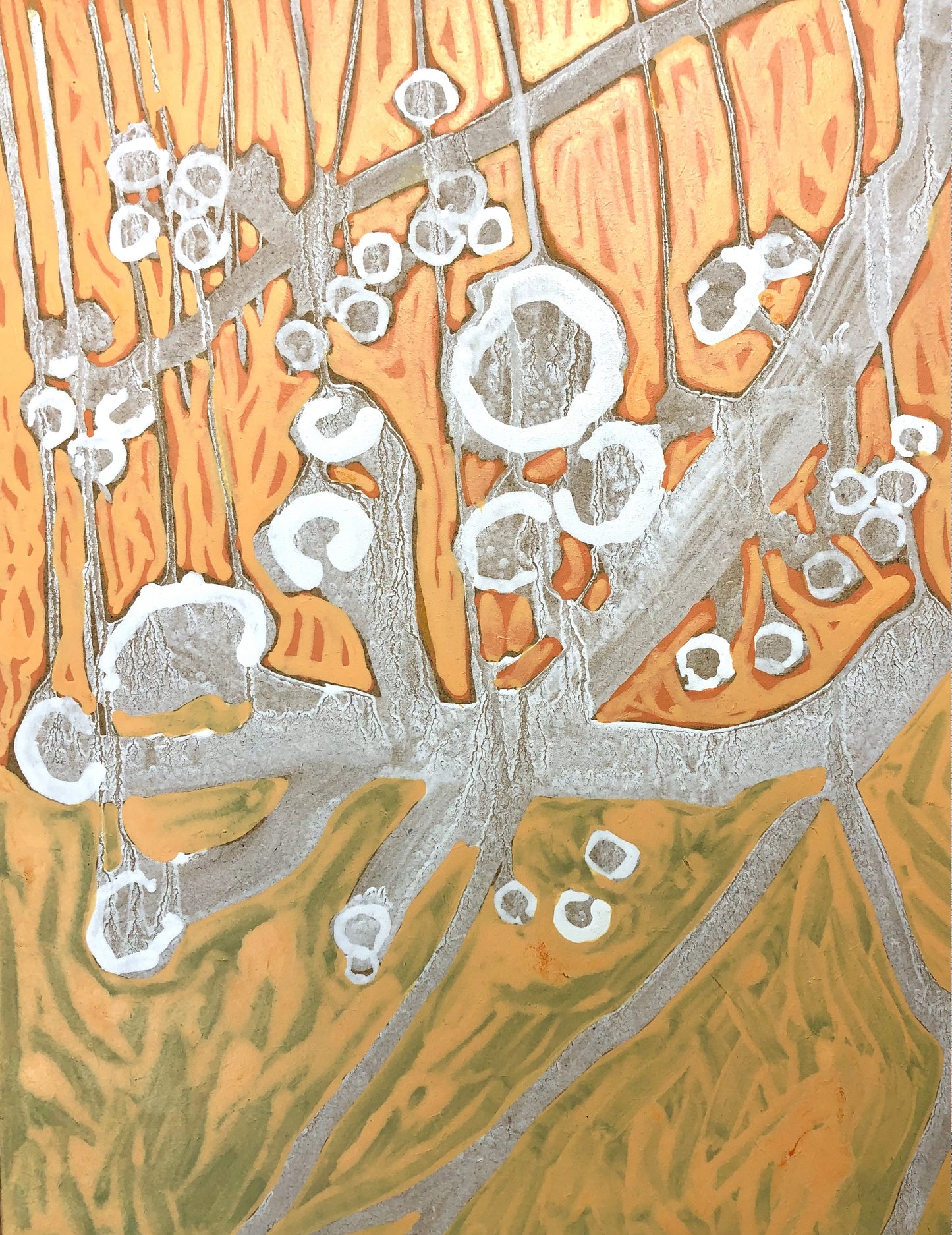 White brambles on an orange background