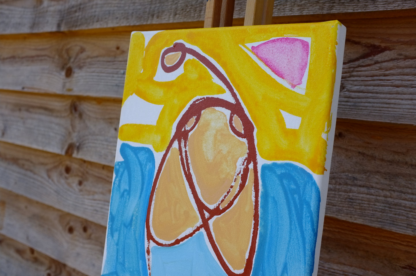 Bather and pink cloud