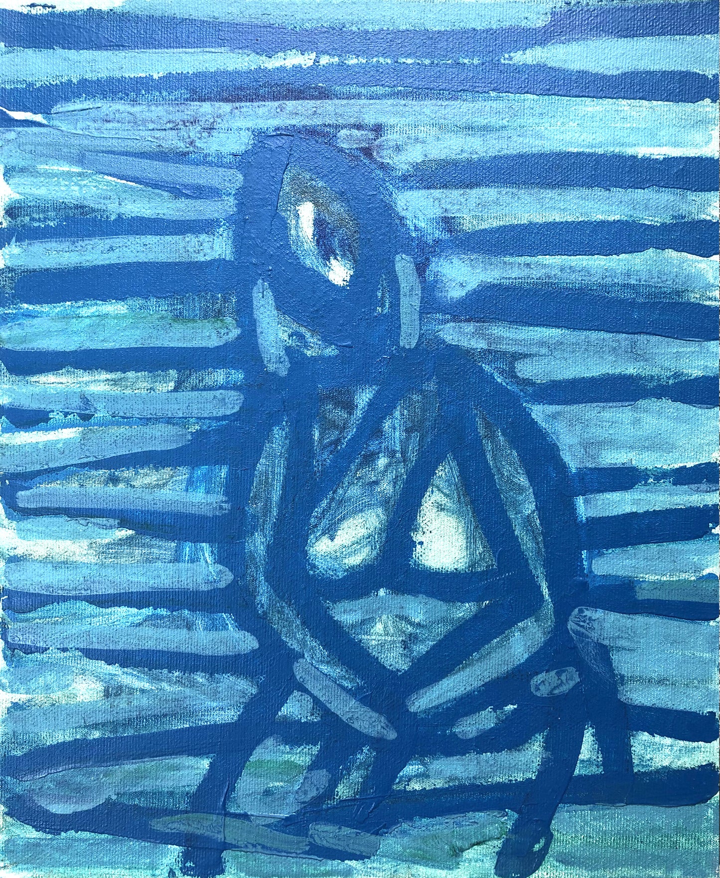 Bather in blue